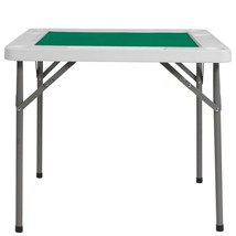 4-Player Square Folding Card Game Poker Table w/ Green Felt Top and Cup ... - $195.97