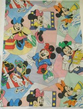 DISNEY MINNIE MOUSE Vtg Pacific TWIN BED SHEET Beach Shopping Teen Life ... - £35.14 GBP