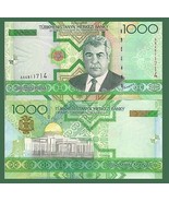Turkmenistan P20, 1000 Manat, Niyazov / Turkmenbashi’s Palace, Aşğabat U... - $3.93 CAD