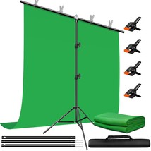 Green Screen Backdrop With Stand, 5 X 6.5 Ft Portable Green Screen Kit W... - £52.78 GBP