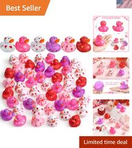 96 Pcs 2 Inch Valentine Rubber Duckies Bulk Valentine's Day Small Heart ... - $100.96