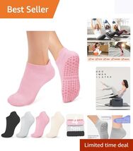 Cozy Closed-Toe Non-Slip Grip Socks - Stylish Comfort for Yoga &amp; Home Le... - $16.78