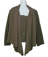 Daniel Hechter Paris Wool Cape Jacket Coat Womens Brown Scarf Pockets Sz... - £75.92 GBP