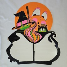 Vintage Beistle Halloween Centerpiece Die Cut Witch Cauldron Black Cat H... - $537.66 MXN