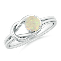 Argent Opale Bague Nœud Fiançailles Pierre de Naissance Octobre Bande - £37.16 GBP