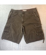 Y2K Mossimo Mens Brown Cargo Utility Supply Pockets Shorts 100% Cotton S... - $31.45 CAD