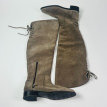 Aquatalia Over The Knee Tan Suede Riding boots Womens 10.5 Lace Up Zippe... - $170.99