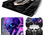 For PS4 Slim Console &amp; 2 Controllers Cool Skull Decal Vinyl Skin Wrap St... - £11.16 GBP