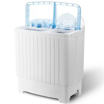 17.6 Lbs Compact Washing Machine Top Load Twin Tub Laundry Spin Dryer Washer - £144.92 GBP