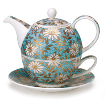 Dunoon - T41 New Teal - Fine Bone China Tea for One - Teapot Cup and Saucer Set - £94.16 GBP