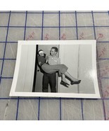 Vintage Photograph Man Carrying Blindfolded Woman 1950s Black And White ... - €14,18 EUR