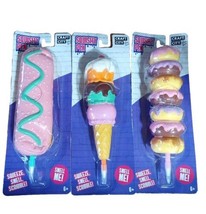 3 squishy Scented Pen writing pens Squeeze Smell Scribble Ice Cream Donut Donuts - £18.37 GBP