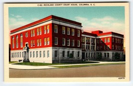 Richland County Court House Building Columbia South Carolina Linen Postcard SC - £9.11 GBP