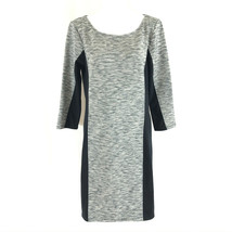 Old Navy Shift Dress Marled Colorblocked 3/4 Sleeve Gray Black Size M - £11.39 GBP