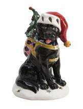 Blue Sky Clayworks Christmas  Black Lab Dog Tea Light Candle Holder 10.5” - £44.64 GBP