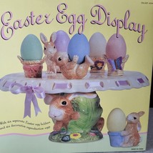 Ceramic Easter Egg Display Set Pastel Speckled Decorative Egg Stand Costco - $73.50