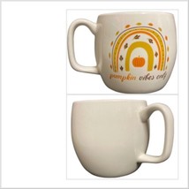 Pumpkin Vibes Only Coffee Mug Rainbow Fall Harvest Ceramic White Cup Unbranded - £9.55 GBP