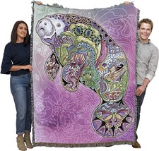 Animal Spirits Totem Manatee Blanket By Sue Coccia - Gift Tapestry Throw Woven - £62.34 GBP