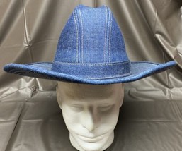 Vintage Levi Strauss Denim Western Cowboy Hat Levi&#39;s Made In USA Mens 7 1/8 - £54.90 GBP
