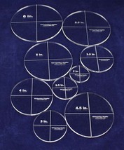 9 piece Circle Set- Actual Size-Laser Cut Quilt Templates - 1/4&quot; Acrylic... - $60.39