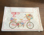 Cupcakes &amp; Cashmere Set Of 4 Placemats New Valentines Day Bicycle Flower... - $29.99