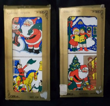 4 Ceramic Trivets Christmas Santa Claus Vintage Carolers Elf Snowman Tree - £23.33 GBP