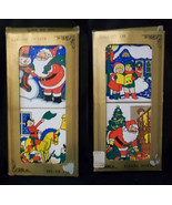 4 Ceramic Trivets Christmas Santa Claus Vintage Carolers Elf Snowman Tree - $29.65