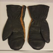 Vintage Roadman Snowmobile Leather Fleece Lined Mittens Gloves USA Men&#39;s L - $43.39 CAD
