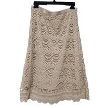 Vintage Cato Crochet Cream Boho Skirt Size Small Lace Gatsby Cottage Sca... - $24.70