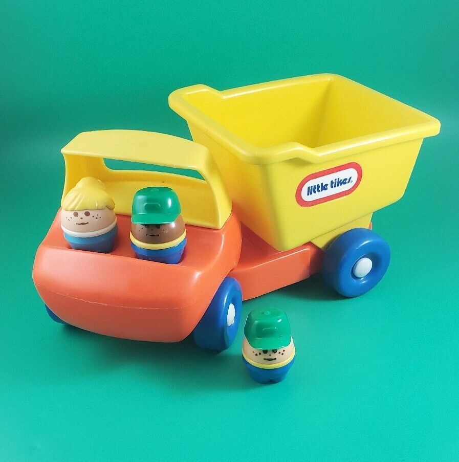 Primary image for Vintage Little Tikes Construction Dump Truck +3 Toddle Tots Driver, Worker Green