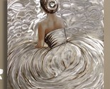 Ballerina Foil Accent Oil Painting on Stretched Canvas 32.5&quot; Square Extr... - $98.99