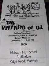 2000 Wizard Of Oz Mahwah High School Program - $15.00