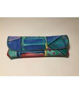Vintage Material and Partial Inside Plastic Eyeglass Case - £3.82 GBP