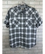 Magellan Outdoor Short Sleeve Shirt Mens Gray Relaxed Classic Fit Plaid ... - £12.97 GBP