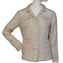 Lands End Women&#39;s Size 2 Petite, Long Sleeve Linen Jacket, Light Stone - $27.99