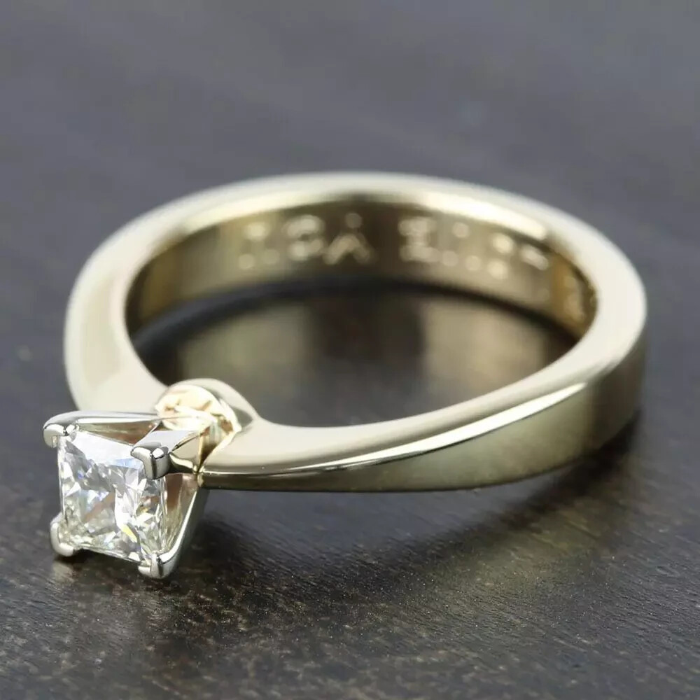 2.22 Cts Princess Cut G VS2 Lab Grown CVD Diamond Ring Solitaire 14k Yellow Gold Item image 3