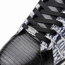 Portici Genuine Crocodile and Lizard Fashion Sneaker Newspaper / Black image 3