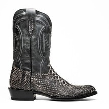 KANSAS Genuine Snake Skin Cowboy Boot from the Western Collection White image 5