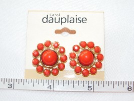Carol Dauplaise Ladies Women&#39;s 1 pair Earrings Gold Tone D052859P-COR-G NEW NOS - £10.16 GBP