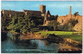 Postcard The Priory &amp; Norman House Christchurch England - £2.27 GBP