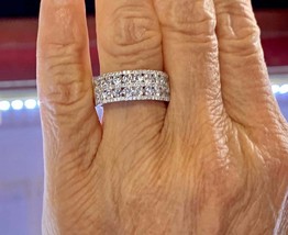 3CT Lab Created VVS1 Diamond Half Eternity Wedding Band Ring 14K White Gold FN - £115.56 GBP