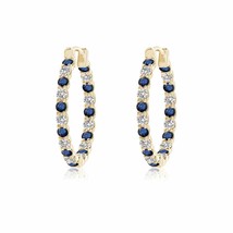 Authenticity Guarantee 
Angara Natural 1.5mm Blue Sapphire Classic Earrings i... - £611.32 GBP