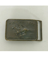 Vintage metal belt buckle pony express overland mail company horse and r... - $27.01 CAD