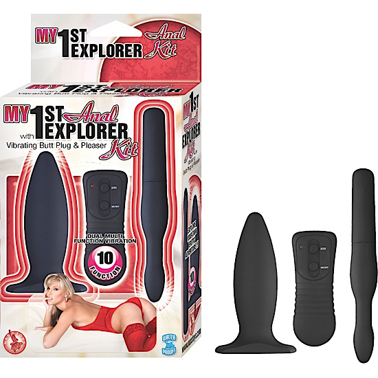My 1st Anal Explorer Kit Waterproof Black Butt Plugs - $29.69