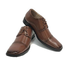 Majestic Men&#39;s Brown Dress Shoes Oxford with Cap Toe Laces US Sizes 7.5 ... - £41.52 GBP