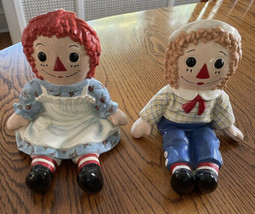 VTG  Raggedy Ann &amp; Andy Bobbs Merrill Co. 1974 Bookends Hand Painted Ceramic - £23.01 GBP