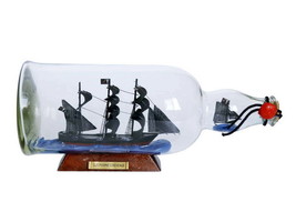 [Pack Of 2] Blackbeard&#39;s Queen Anne&#39;s Revenge Model Ship in a Glass Bottle 11&quot;&quot; - £65.48 GBP