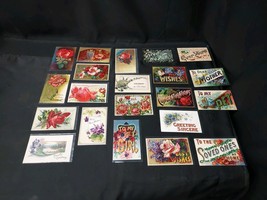 21 Victorian Best Wishes Postcards Original Embossed Early 1900s Lot, In... - $745.24 MXN
