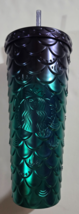 Starbucks 2025 MERMAID SCALES Metallic PURPLE / TEAL GREEN 24oz Tumbler ... - $44.99