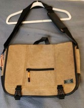 G.H. Bass GH Shoulder Messenger Laptop Waxed Canvas Travel Bag Leather Travel - £34.44 GBP